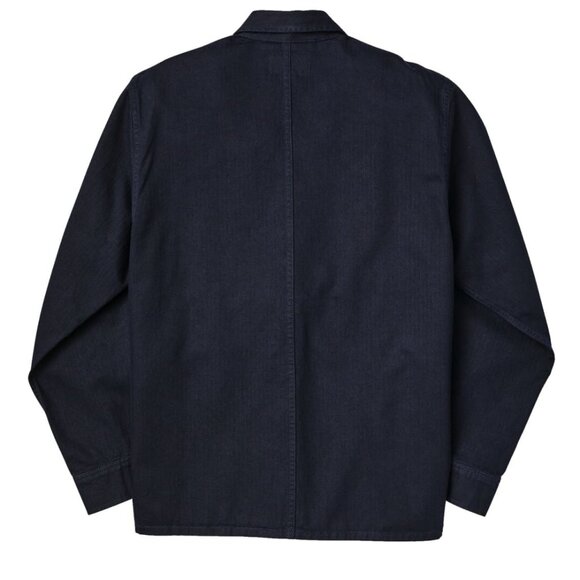 Filson Mens Size Medium Navy Blue 100% Cotton Herringbone Shirt Jacket - Picture 3 of 7
